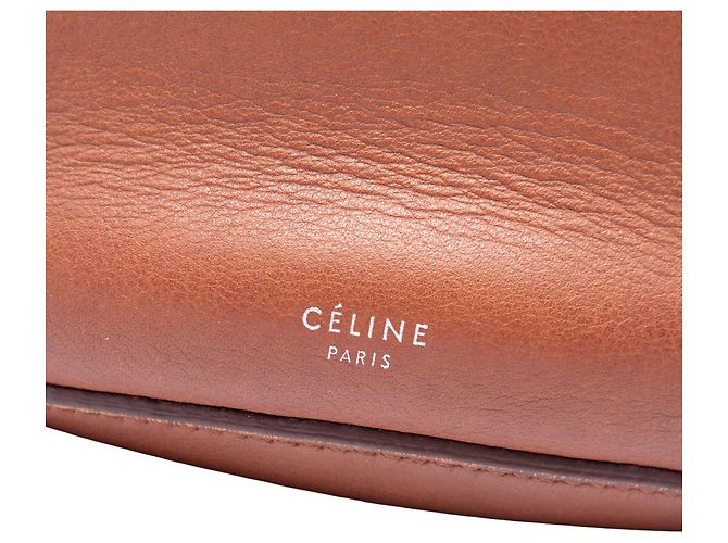 Céline Celine Big Bag Bucket de piel marrón Castaño - vista 5