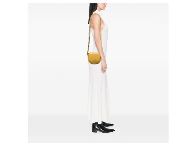Chanel Yellow Stitched Goatskin Casual Trip Flap Giallo - vista 6