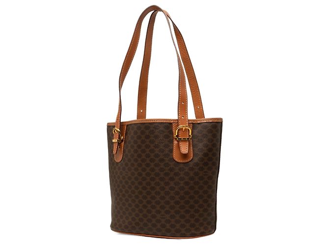 Céline Bolso Tote Celine Brown Macadam Coated Canvas Castaño - vista 2