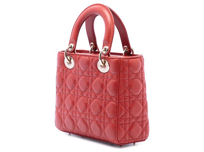 Autre Marque Dior Red Small Lambskin Cannage MyABCDior Lady Dior Rosso - vista 2