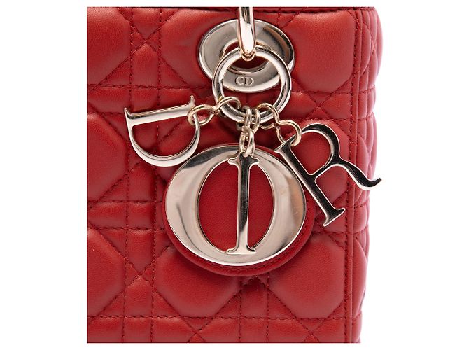 Autre Marque Dior Red Small Lambskin Cannage MyABCDior Lady Dior Rosso - vista 5