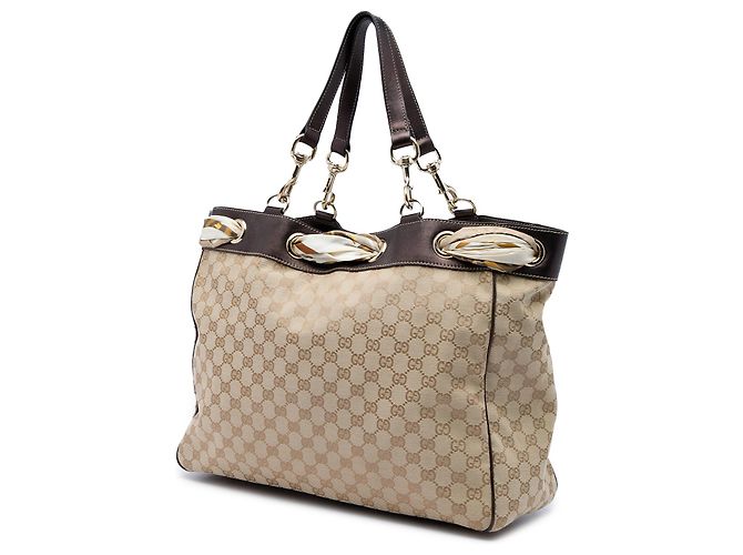 Gucci Positano Large Tote aus beigem GG Canvas - Ansicht 2