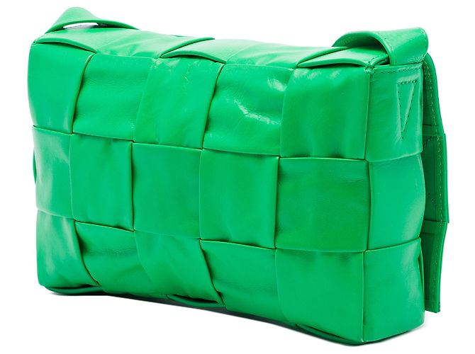 Bottega Veneta Borsa a tracolla Cassette in nappa Intrecciato verde - vista 2