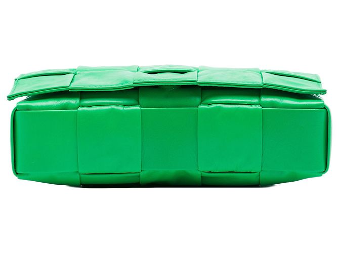 Bottega Veneta Borsa a tracolla Cassette in nappa Intrecciato verde - vista 3