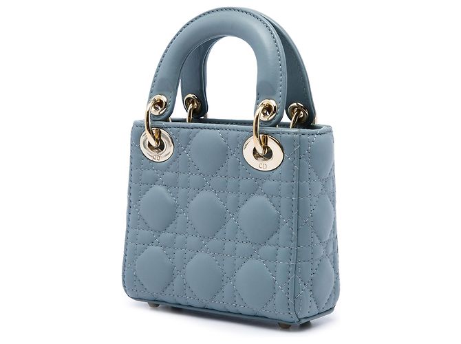 Autre Marque Dior Blue Micro Lambskin Cannage Lady Dior Azul - vista 2
