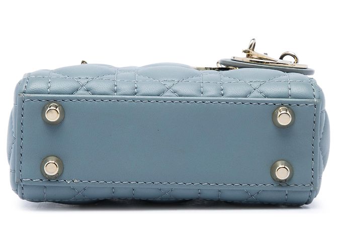 Autre Marque Dior Blue Micro Lambskin Cannage Lady Dior Azul - vista 3