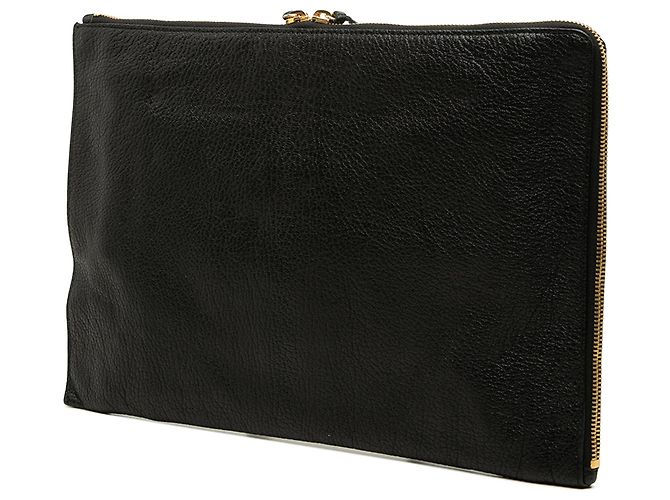 Clutch Balenciaga Black Medium Goatskin Motocross Classic Metallic Edge Nero - vista 2