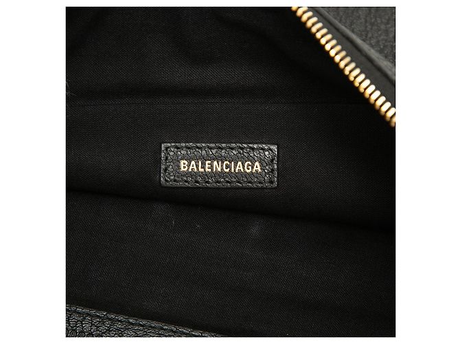 Clutch Balenciaga Black Medium Goatskin Motocross Classic Metallic Edge Nero - vista 5