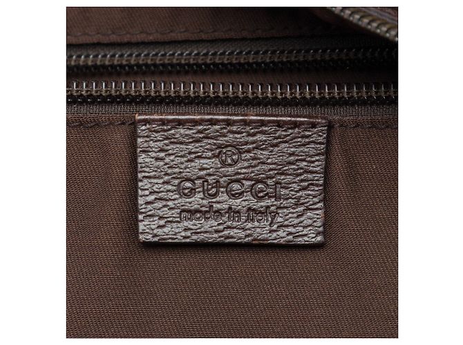 Borsa business Gucci in tela GG beige con banda Web - vista 5