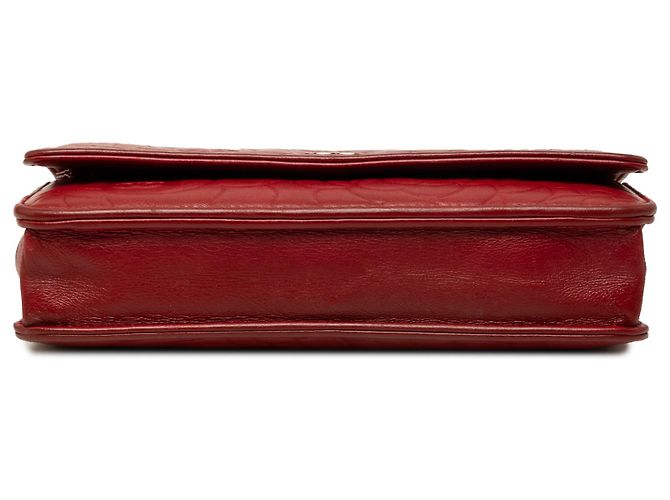 Portafoglio Chanel Red CC Embossed Lambskin Camellia Wallet On Chain Rosso - vista 3