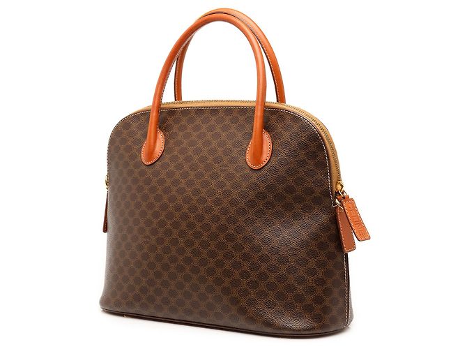 Céline Borsa Dome Celine in tela rivestita Macadam marrone - vista 2