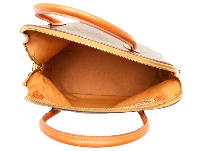 Céline Borsa Dome Celine in tela rivestita Macadam marrone - vista 4