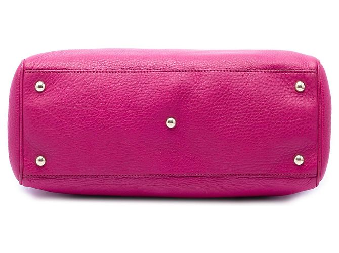 Borsa Gucci Pink Medium Calfskin Bamboo Shopper Satchel Rosa - vista 3