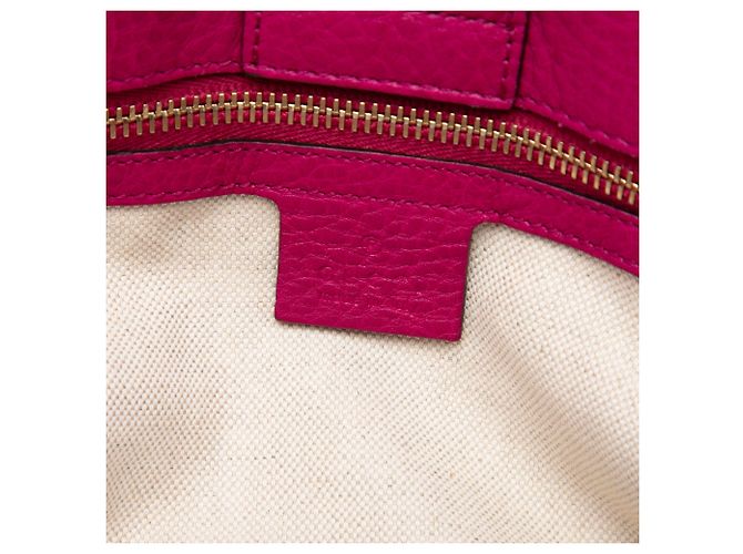 Borsa Gucci Pink Medium Calfskin Bamboo Shopper Satchel Rosa - vista 5