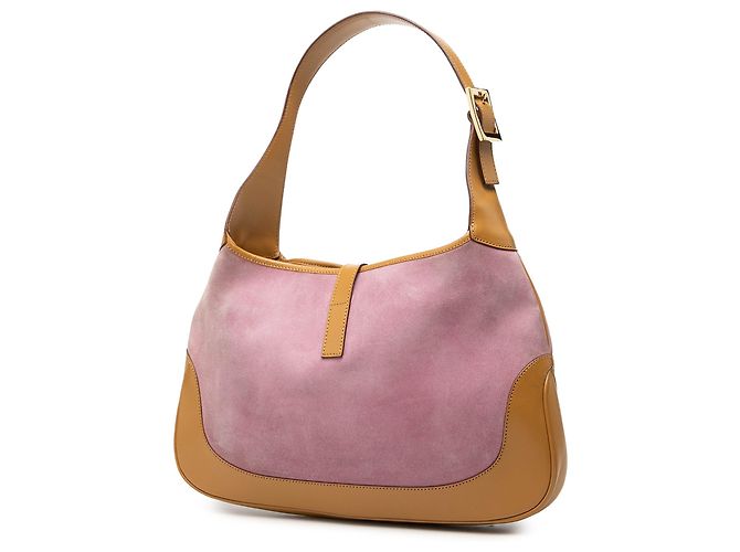 Borsa a tracolla Jackie Gucci in camoscio rosa - vista 2
