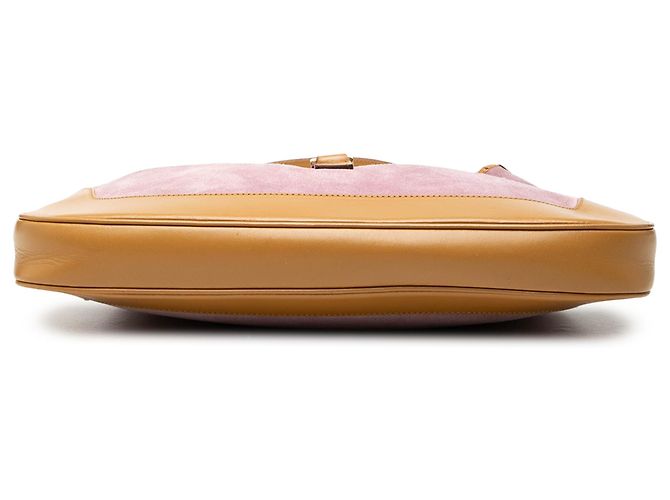 Borsa a tracolla Jackie Gucci in camoscio rosa - vista 3