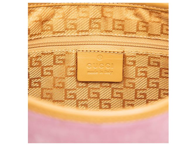 Borsa a tracolla Jackie Gucci in camoscio rosa - vista 5