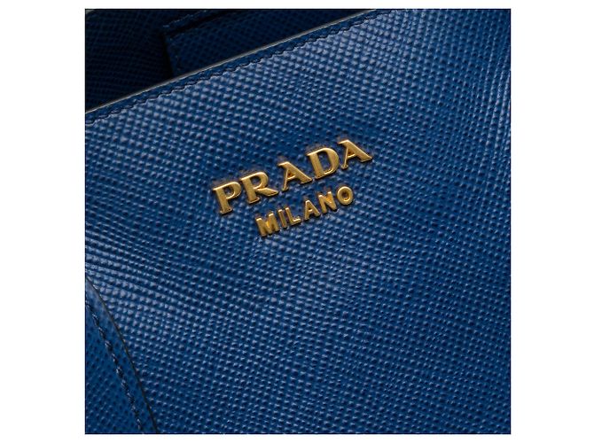 Prada Dome Bag aus blauem Saffiano-Leder - Ansicht 5