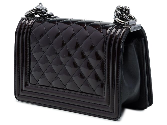Chanel Purple Small Quilted Patent Boy Flap Porpora - vista 2