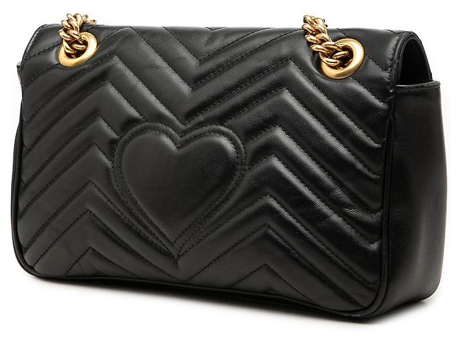 Borsa a tracolla Gucci GG Marmont Matelassé in pelle di vitello nera Medium Nero - vista 2