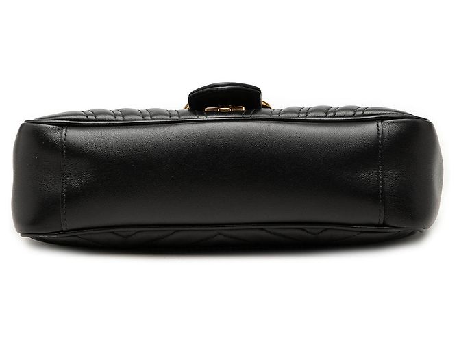 Borsa a tracolla Gucci GG Marmont Matelassé in pelle di vitello nera Medium Nero - vista 3