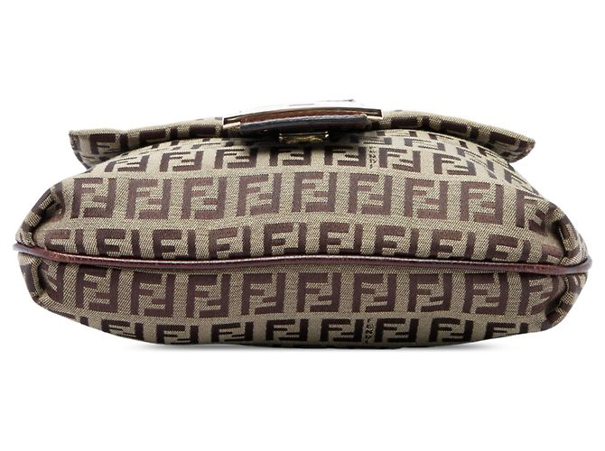 Borsa a tracolla Fendi Brown Zucchino Canvas Marrone Marrone chiaro - vista 3