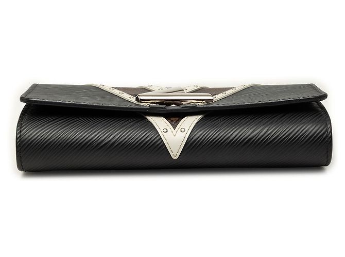 Louis Vuitton Black Epi Monogram Studded Twist Wallet on Chain Nero - vista 3