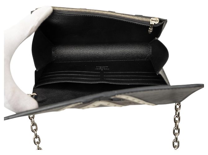 Louis Vuitton Black Epi Monogram Studded Twist Wallet on Chain Nero - vista 4