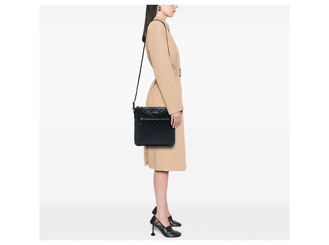 Borsa a Tracolla Gucci Black Guccissima Nero - vista 5