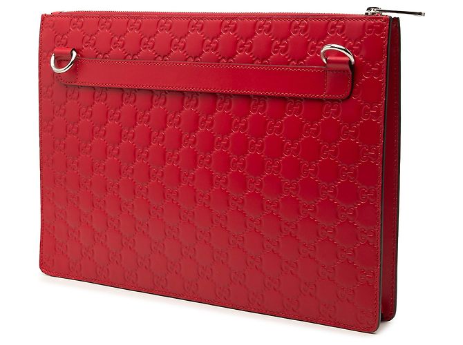 Borsa a tracolla Gucci Red Guccissima con zip Rosso - vista 2