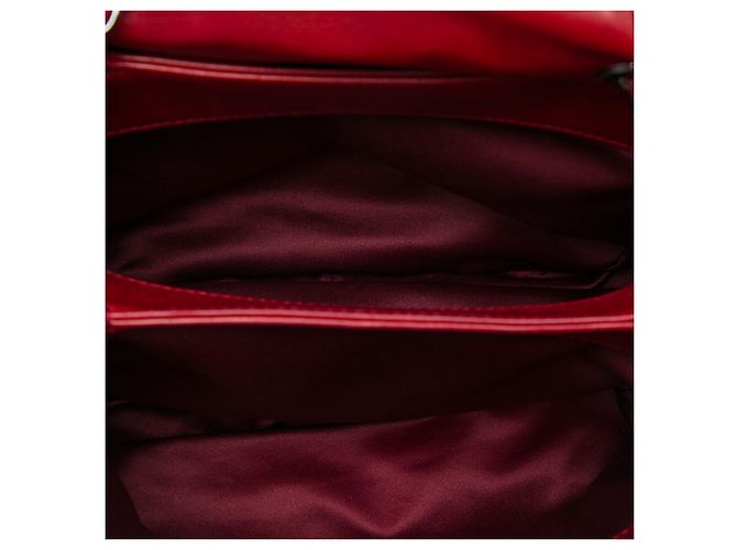 Chanel Red Medium Quilted Lambskin 3 Accordion Flap Rosso - vista 4