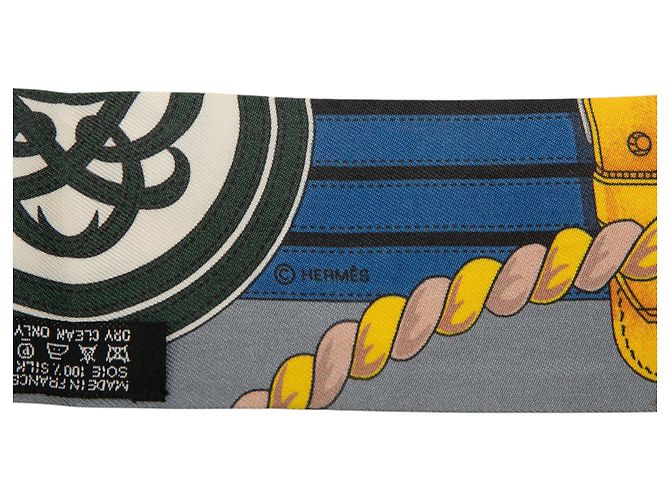 Pañuelo Twilly de seda Hermès Blue Grande Tenue Azul - vista 4