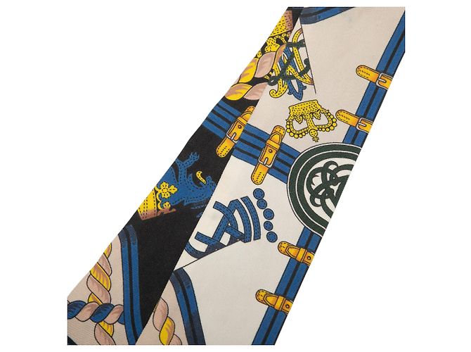 Pañuelo Twilly de seda Hermès Blue Grande Tenue Azul - vista 6