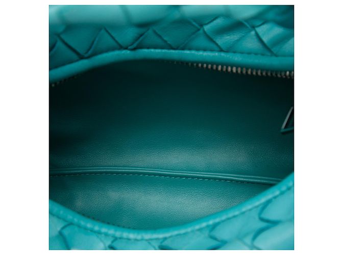 Bottega Veneta Mini Jodie in Nappa Intrecciato Blu Turchese - vista 4