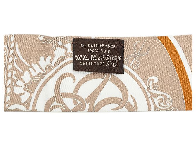Lenço Twilly Hermès Brown Ex Libris em seda Marrom - vista 2