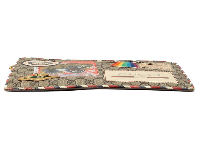 Clutch Gucci Beige GG Supreme Courrier - vista 3