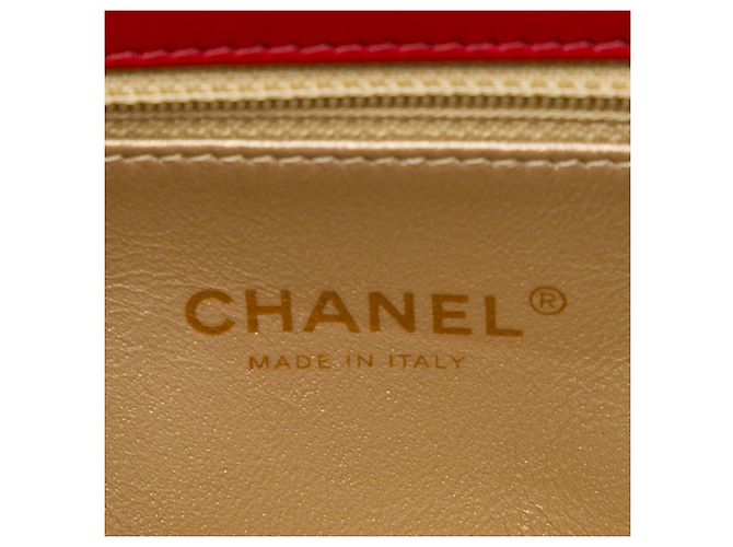 Chanel Red Small Quilted Calfskin Octagon CC Clasp Flap Rosso - vista 5
