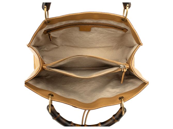 Bamboo Borsa a mano Gucci in vitello marrone con bambù Marrone chiaro - vista 4