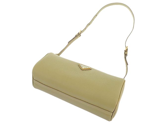 Prada Schultertasche Pouch aus braunem Kalbsleder Khaki - Ansicht 11