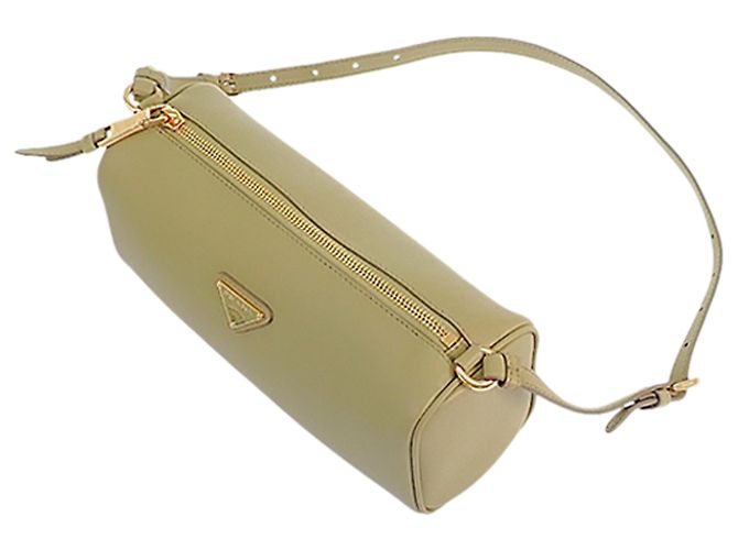 Prada Schultertasche Pouch aus braunem Kalbsleder Khaki - Ansicht 13