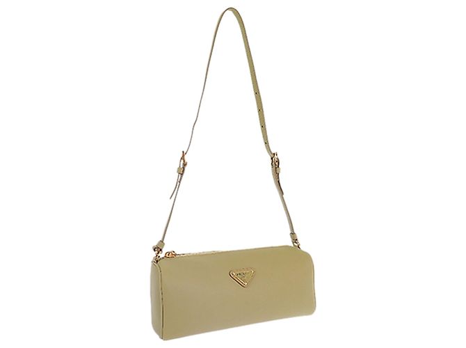 Prada Schultertasche Pouch aus braunem Kalbsleder Khaki - Ansicht 2