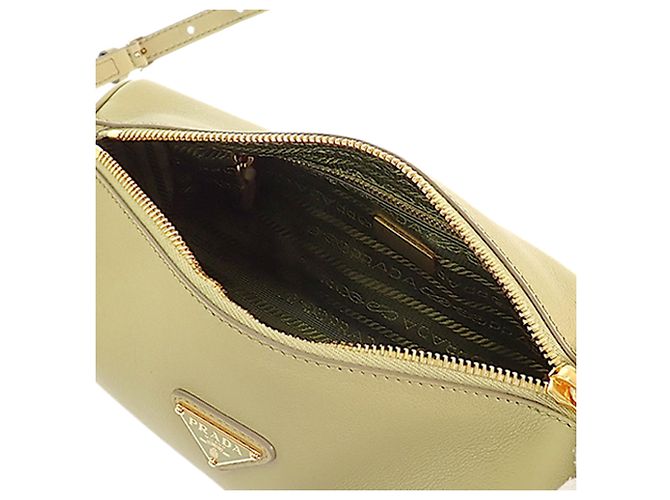 Prada Schultertasche Pouch aus braunem Kalbsleder Khaki - Ansicht 7