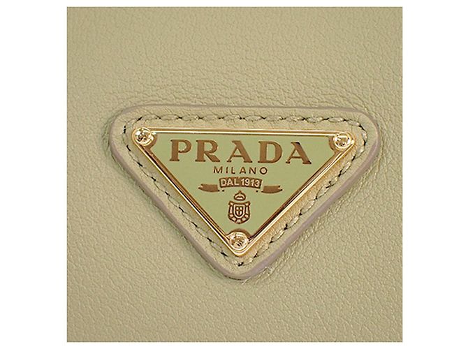 Prada Schultertasche Pouch aus braunem Kalbsleder Khaki - Ansicht 9