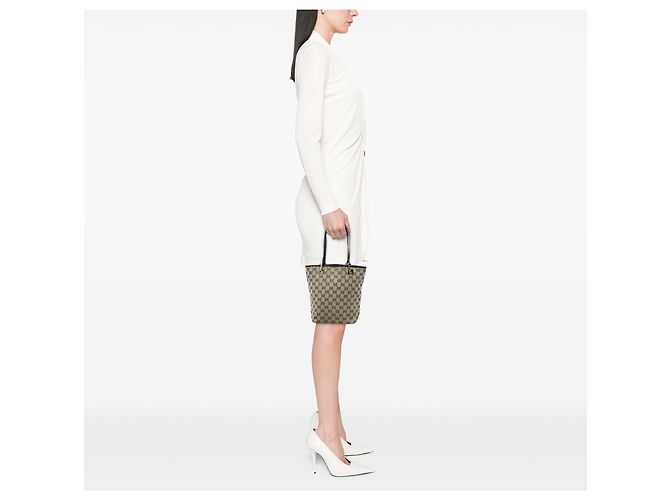 Tote Gucci in tela GG beige - vista 5