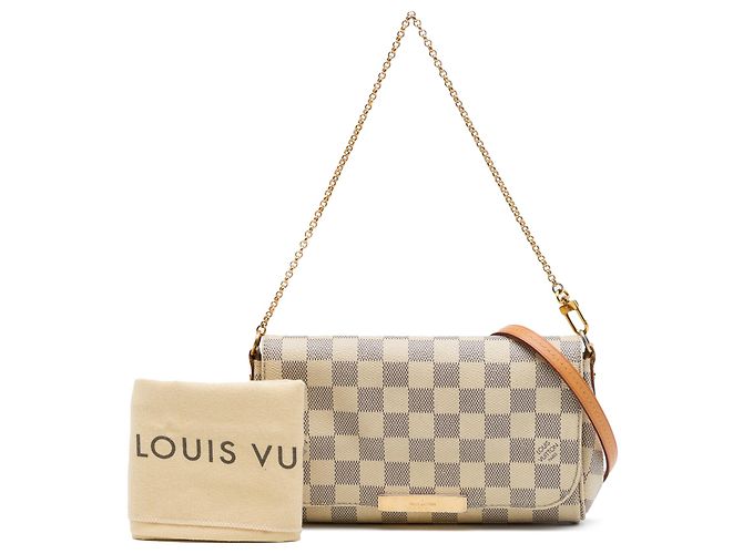 Louis Vuitton White Damier Azur Favorite PM Blanco - vista 7