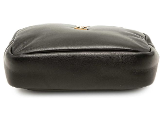 Autre Marque Saint Laurent Calypso Pouch aus gestepptem Lammleder in Schwarz - Ansicht 3