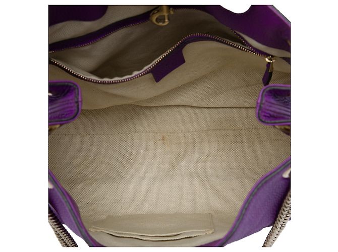 Borsa Tote Soho Chain Gucci in pelle di vitello viola Medium Porpora Viola scuro - vista 4