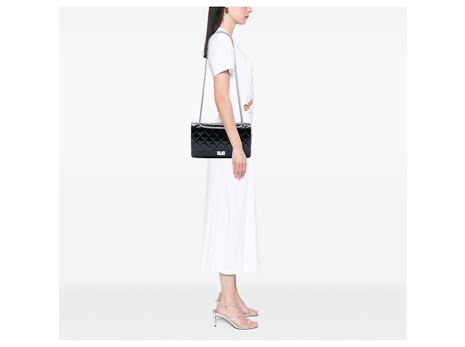 Chanel Blue Quilted Patent Reissue 2.55 Double Flap 227 Blau Marineblau - Ansicht 6