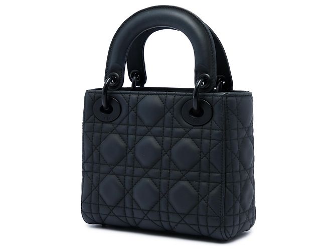 Autre Marque Dior Black Mini Ultra Matte Calfskin Cannage Lady Dior Nero - vista 2