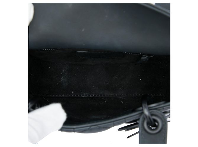 Autre Marque Dior Black Mini Ultra Matte Calfskin Cannage Lady Dior Nero - vista 4